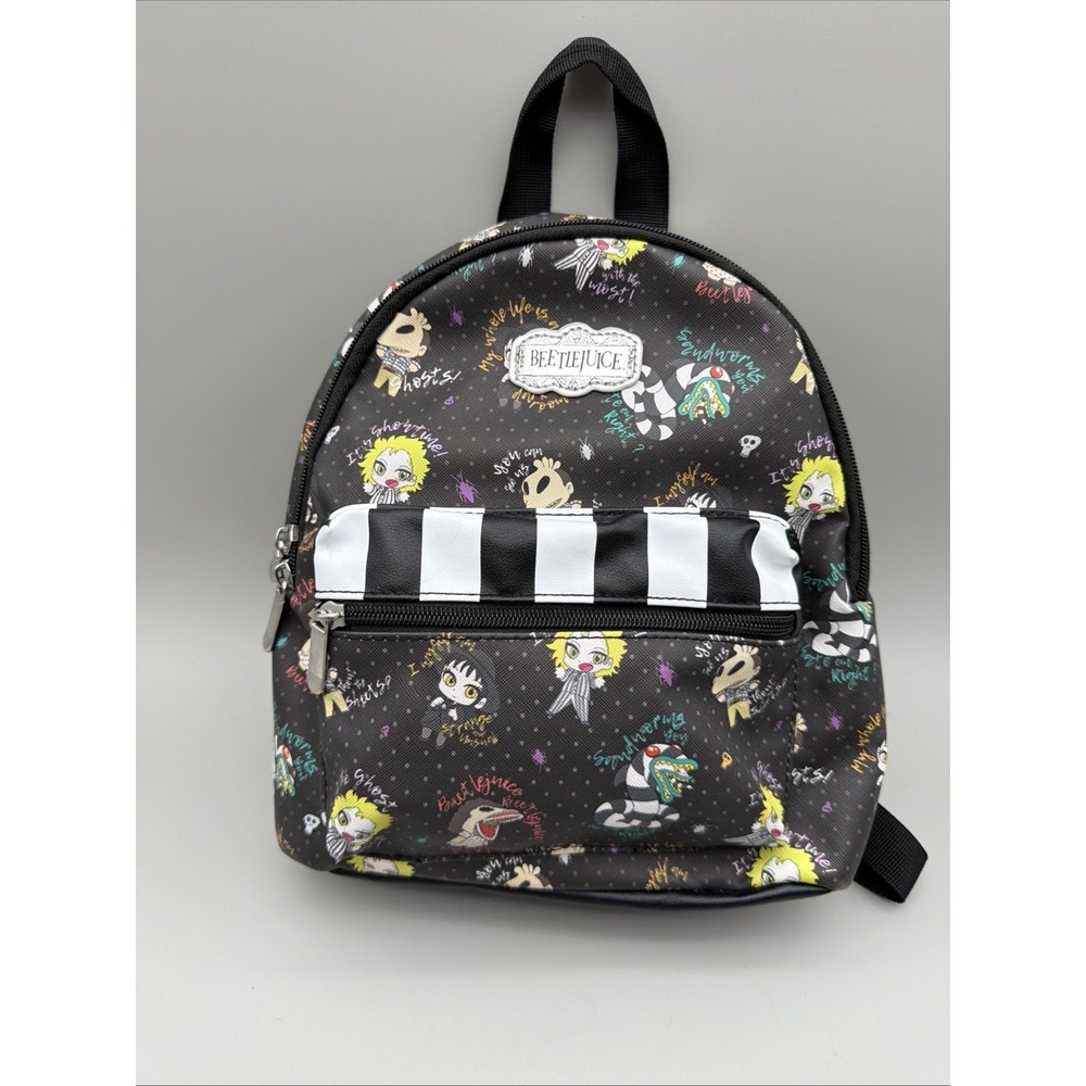 Beetlejuice All Over Print Mini Backpack Bioworld Unique 11" Movie Musical Fun